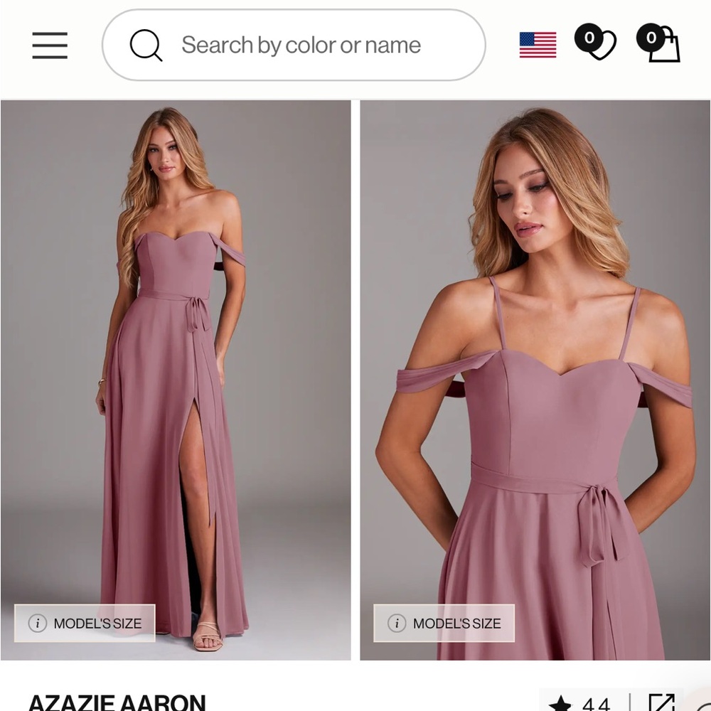 Azazie Pink Maxi Dress with Slit and Spaghetti Straps